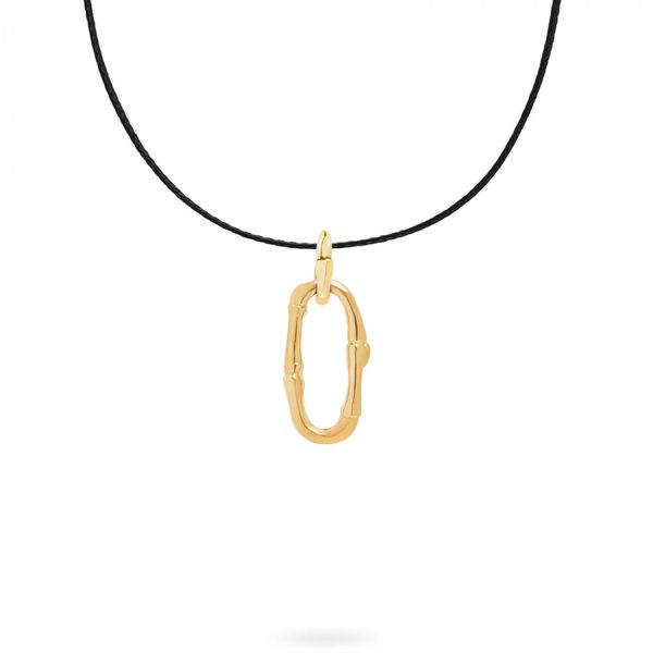 X306BLK.SGP necklace paracord silver goldplated