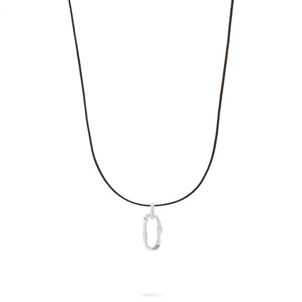 X306BRN necklace rope silver SXM - Bambu Collection