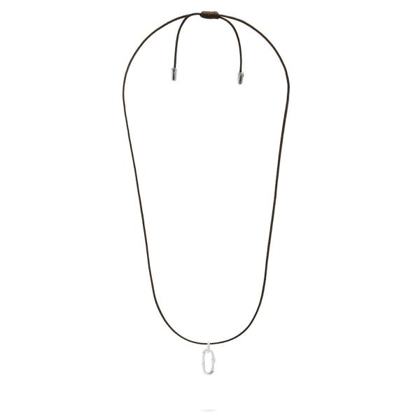X306BRN necklace rope silver SXM - Bambu Collection
