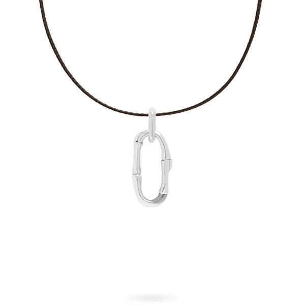 X306BRN necklace rope silver SXM - Bambu Collection
