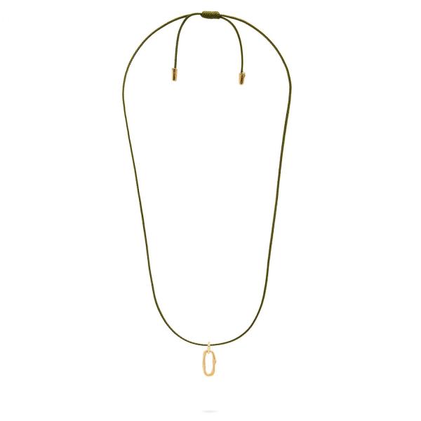X306OLV.SGP necklace paracord silver goldplated SXM - Bambu Collection