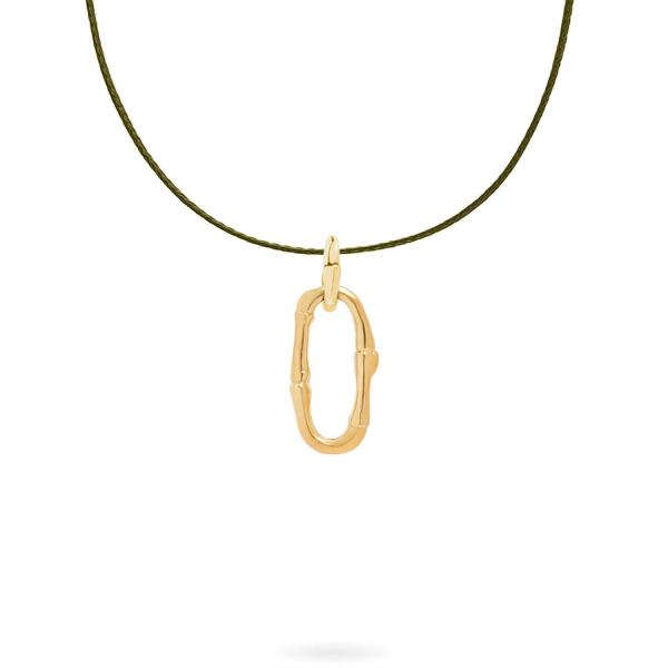 X306OLV.SGP necklace paracord silver goldplated SXM - Bambu Collection