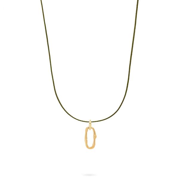 X306OLV.SGP necklace paracord silver goldplated SXM - Bambu Collection