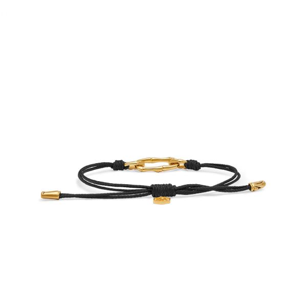 X310BLK.SGP bracelet paracord silver goldplated SXM - Bambu Collection