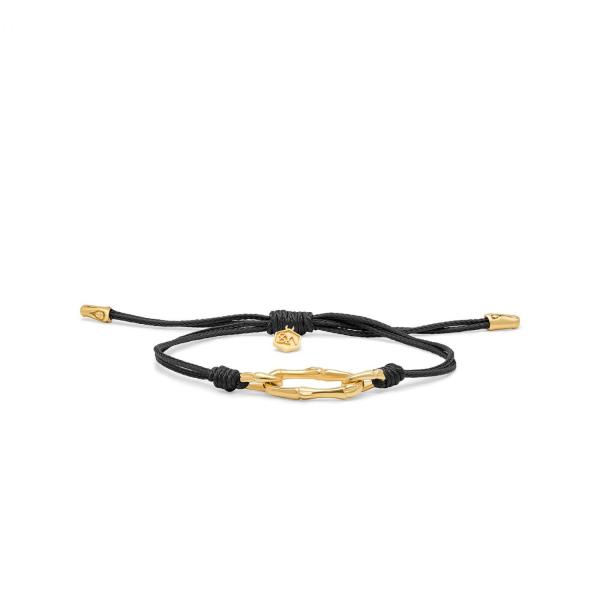 X310BLK.SGP bracelet paracord silver goldplated SXM - Bambu Collection