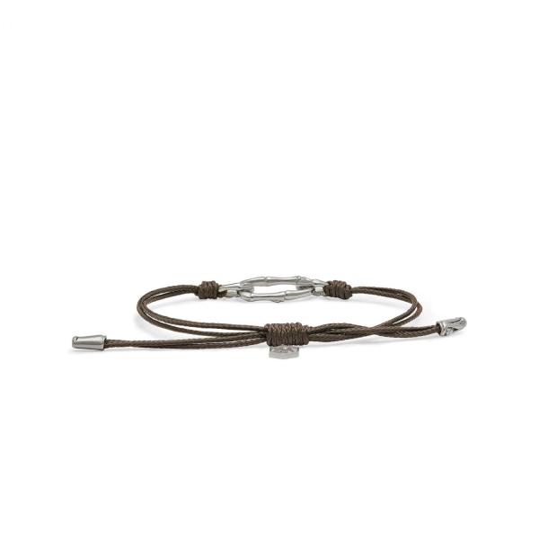 X310BRN bracelet paracord silver SXM - Bambu Collection