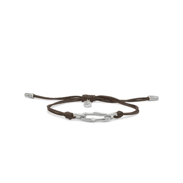 X310BRN bracelet paracord silver SXM - Bambu Collection